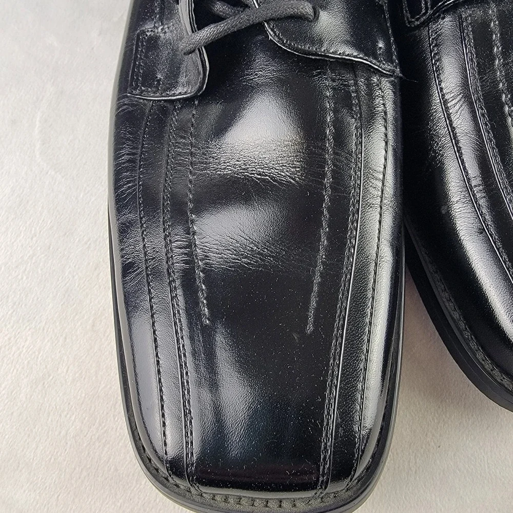 STACEY ADAMS Men's Dress Shoes Solid Black Leather 9M 23274-01 Lace Up Formal